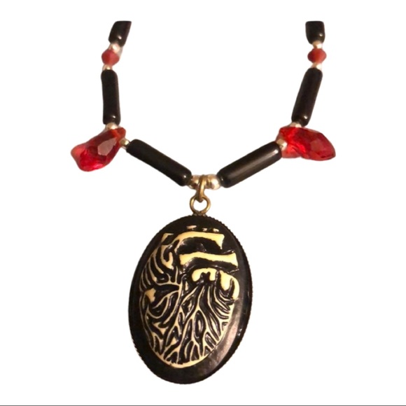 obsidian Swarovski crystal heart pendant - Picture 6 of 6